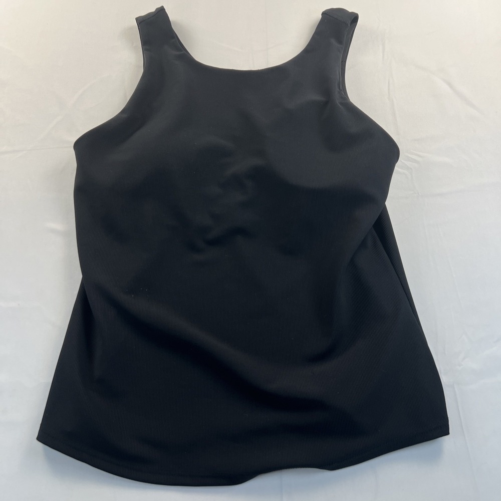 32 Degrees Cool Women's Ribbed Tank Top w/ Bra Sz M Black Activewear Athleisure